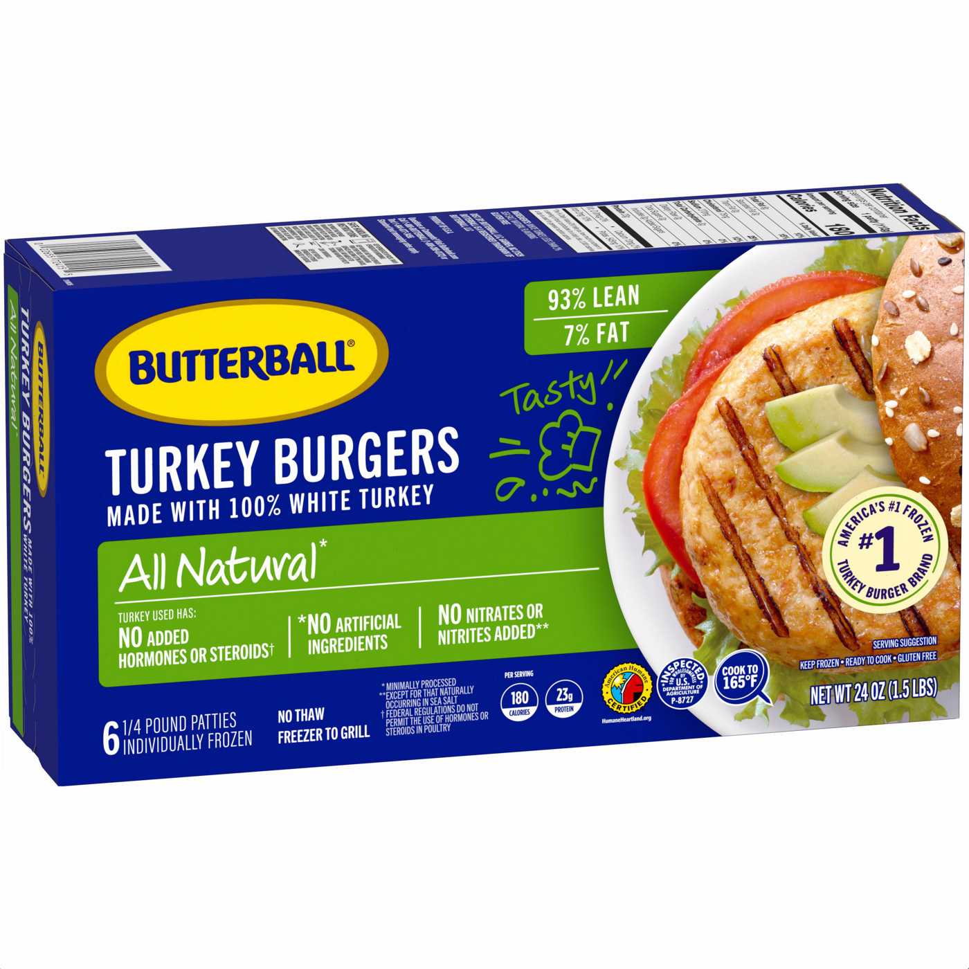 Butterball Frozen All Natural White Meat Turkey Burgers; image 6 of 6