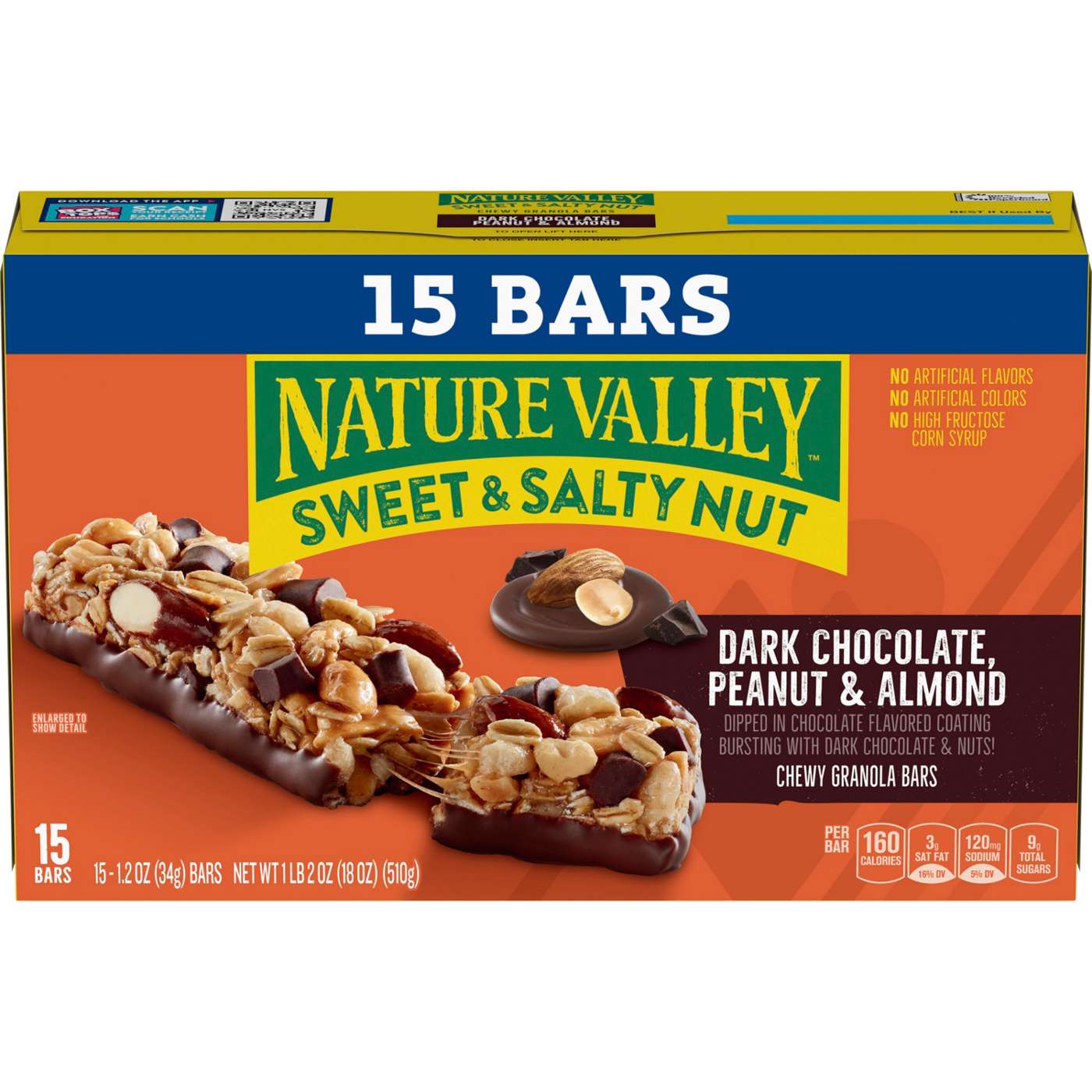 Nature Valley Sweet & Salty Nut Dark Chocolate Peanut and Almond Granola Bars; image 1 of 2