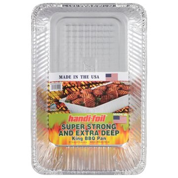 Handi-Foil Super Strong & Extra Deep King BBQ Pan, 19.7" x 11.6" x 4"