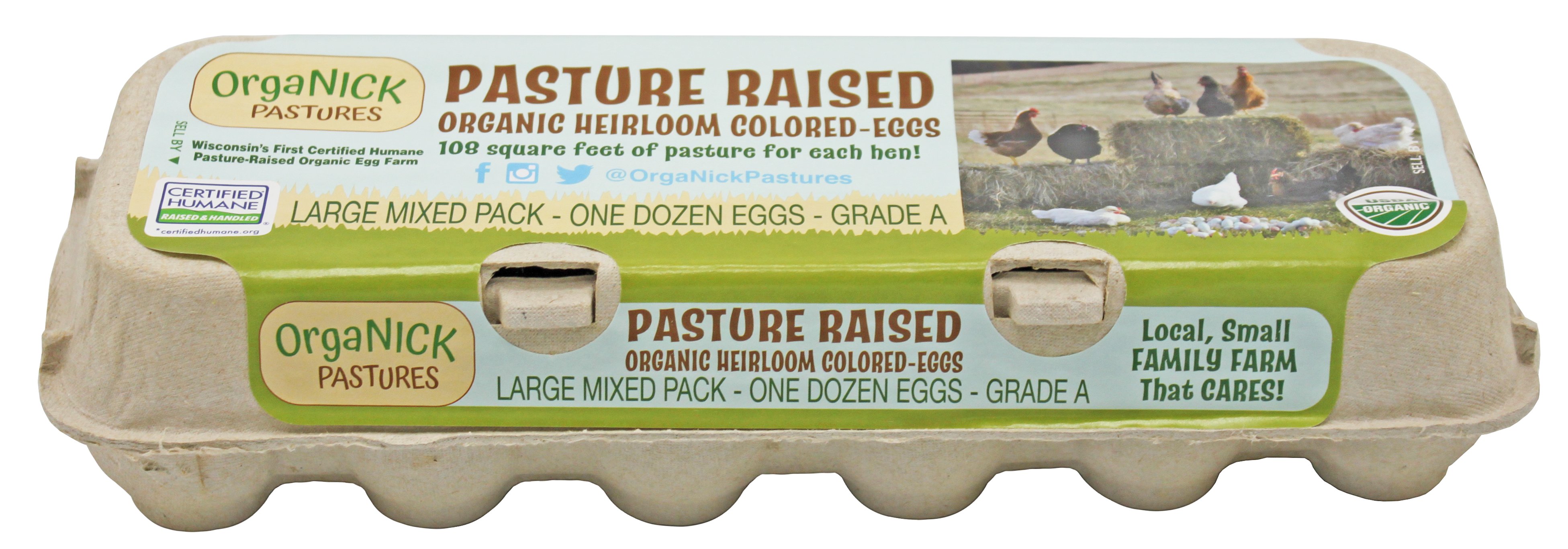 Organick Pastures Pasture Raised Large Heirloom Eggs, 12 ct | Central ...