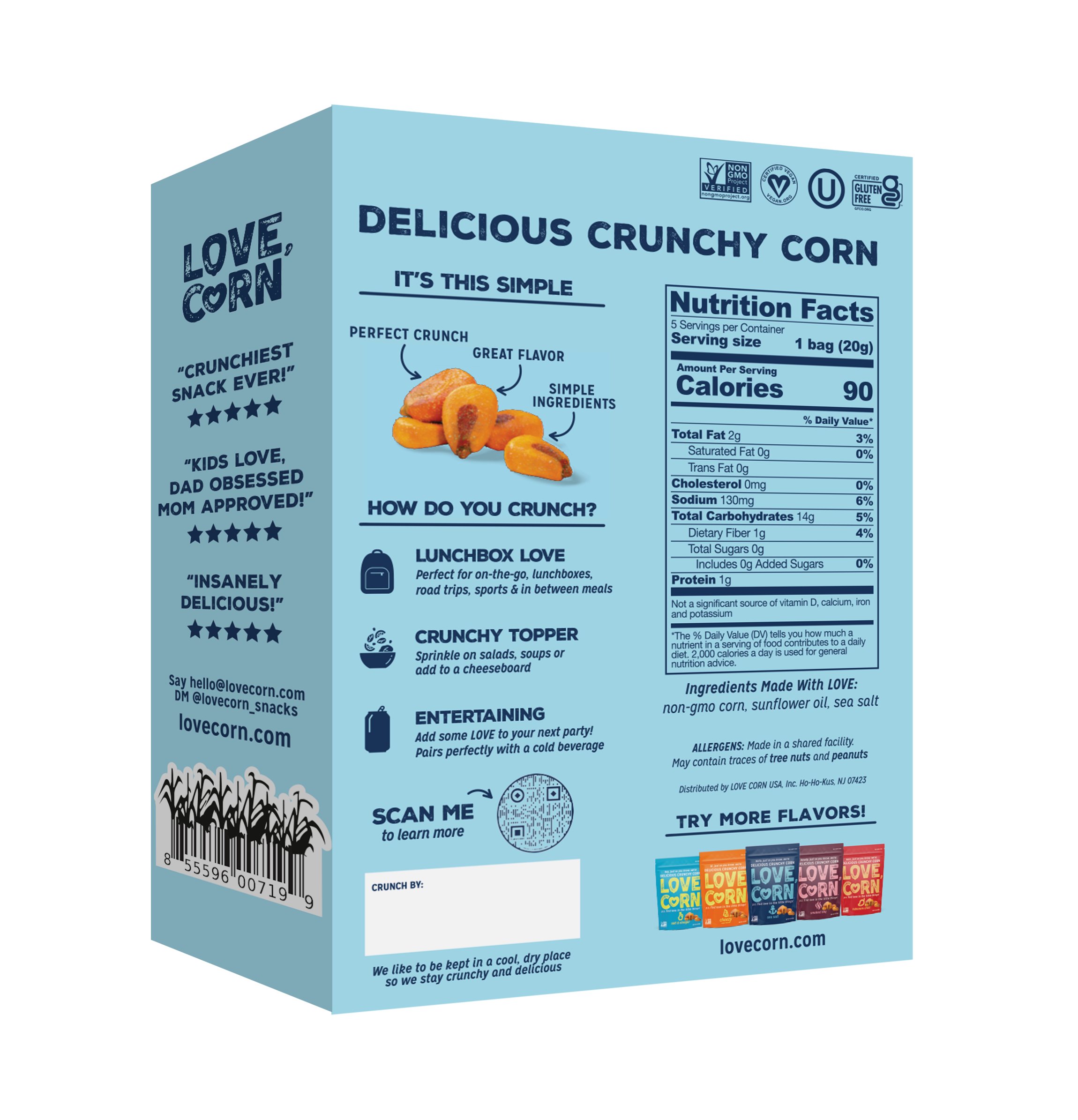 Love Corn Sea Salt Premium Crunchy Corn - Shop Nuts & Seeds at H-E-B