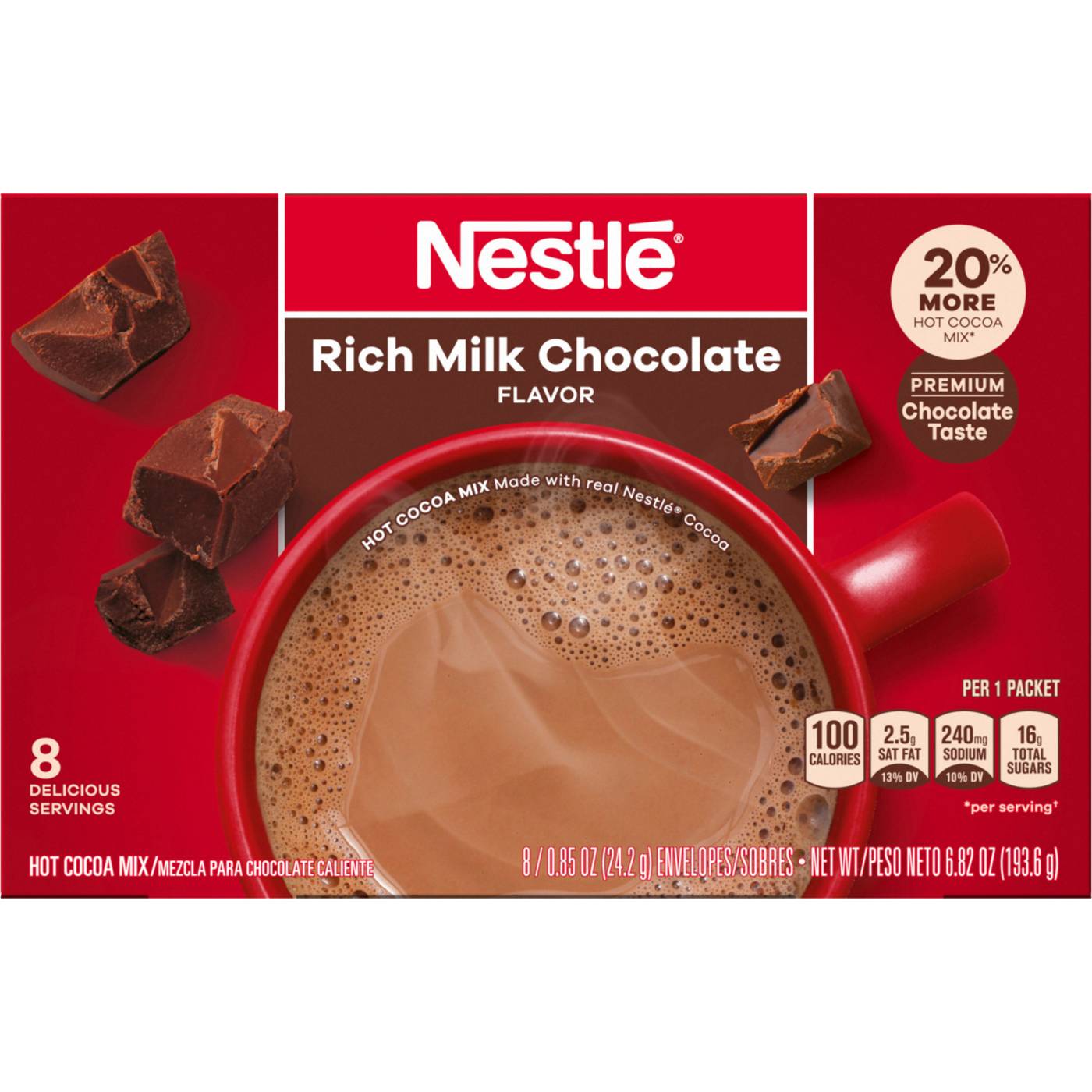 Nestle Rich Milk Chocolate Hot Cocoa Mix Packets; image 1 of 4