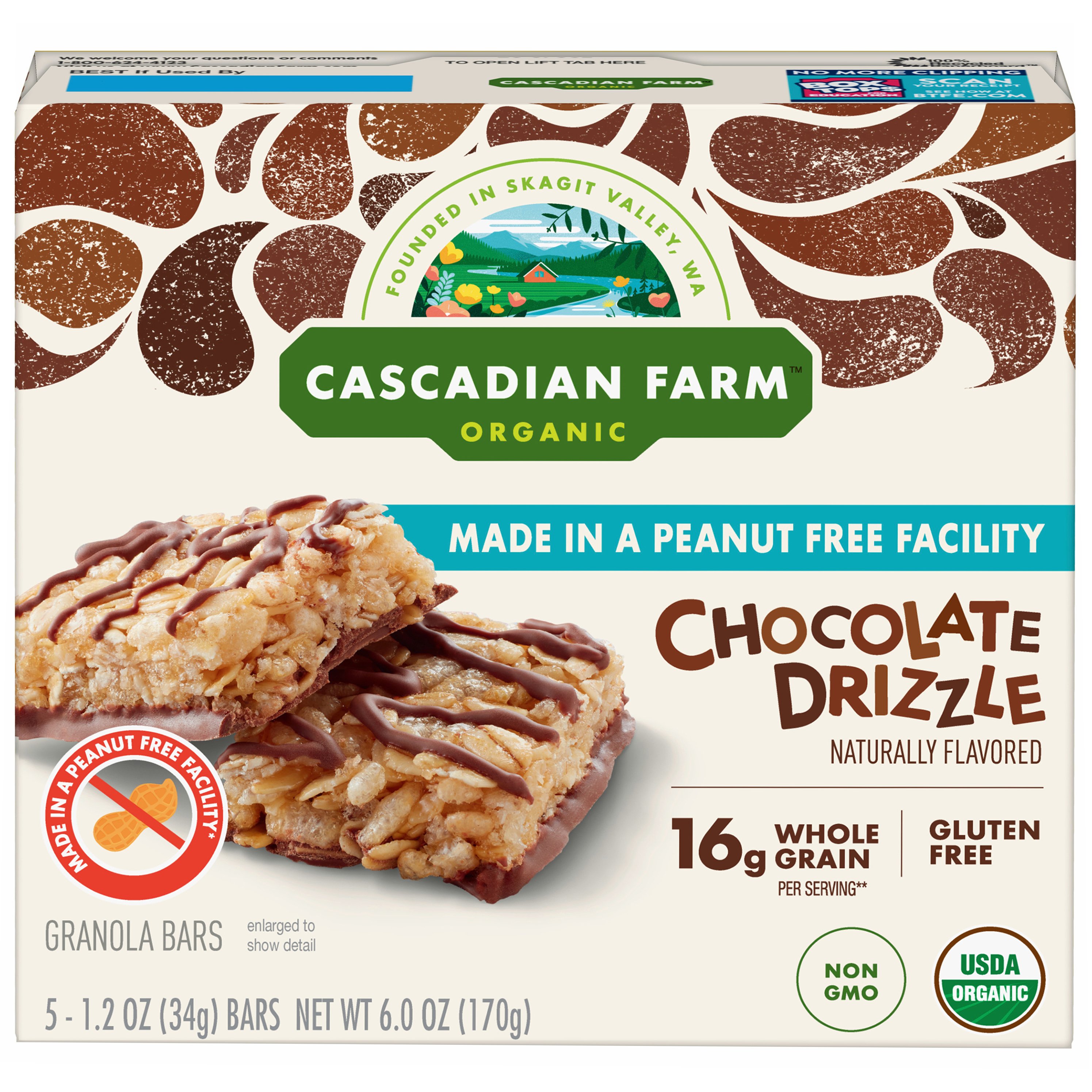 Cascadian Farm Organic Chocolate Drizzle Granola Bars - Shop Granola ...