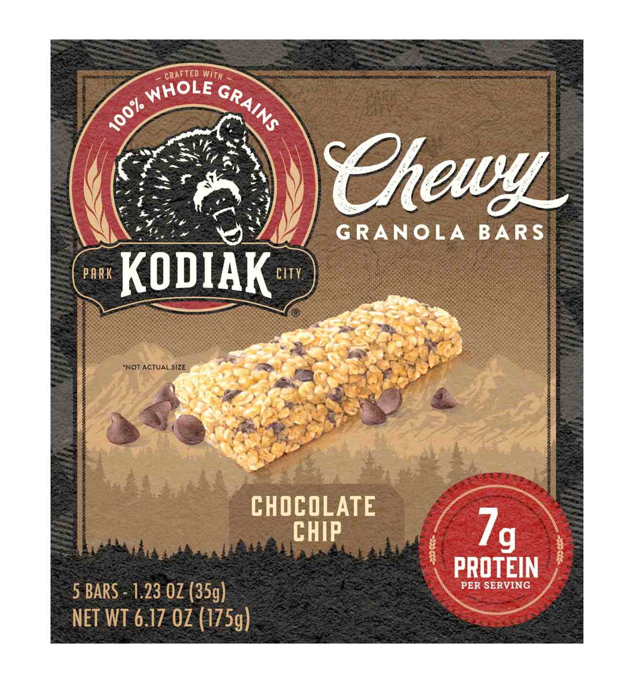 Kodiak 7g Protein Chewy Granola Bars - Chocolate Chip; image 1 of 4