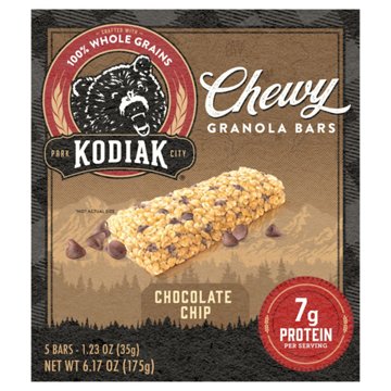 Kodiak 7g Protein Chewy Granola Bars - Chocolate Chip, 5 ct