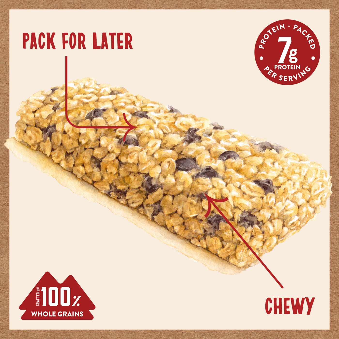 Kodiak 7g Protein Chewy Granola Bars - Chocolate Chip; image 2 of 4