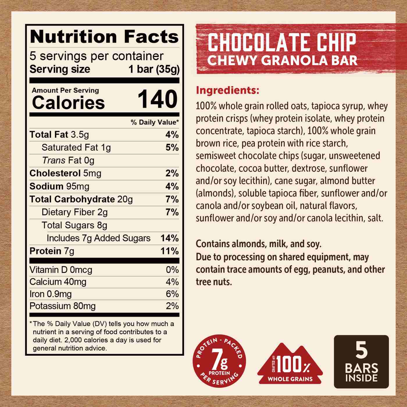 Kodiak 7g Protein Chewy Granola Bars - Chocolate Chip; image 3 of 4