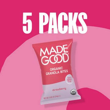 MadeGood Organic Granola Bites - Strawberry, 5 ct