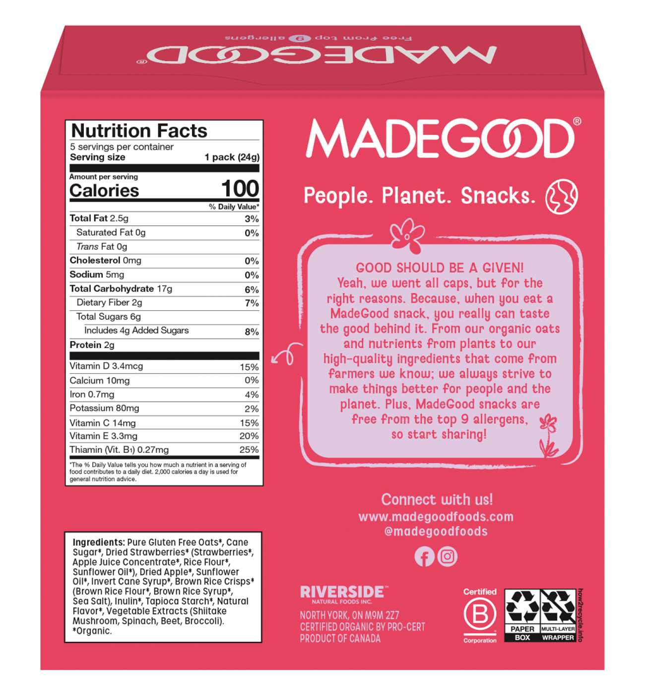 MadeGood Organic Granola Bites - Strawberry; image 5 of 9