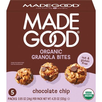 MadeGood Organic Granola Bites - Chocolate Chip, 5 ct