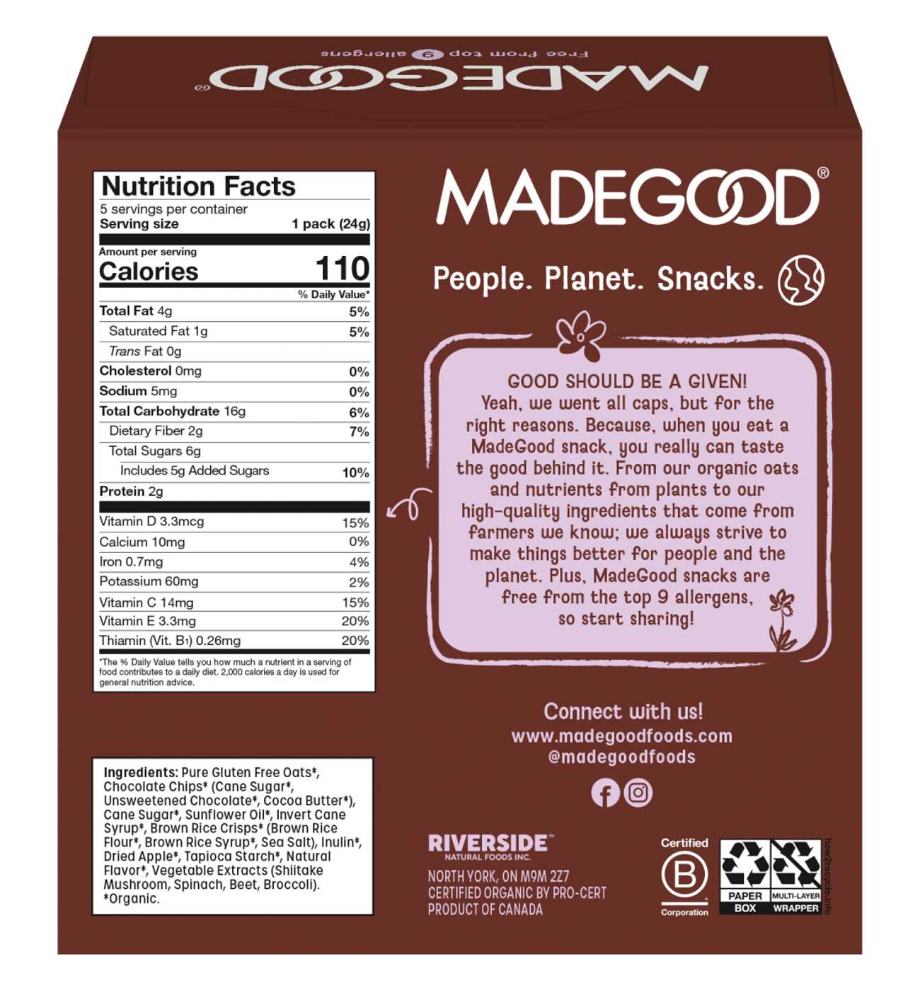 MadeGood Organic Granola Bites - Chocolate Chip; image 4 of 9