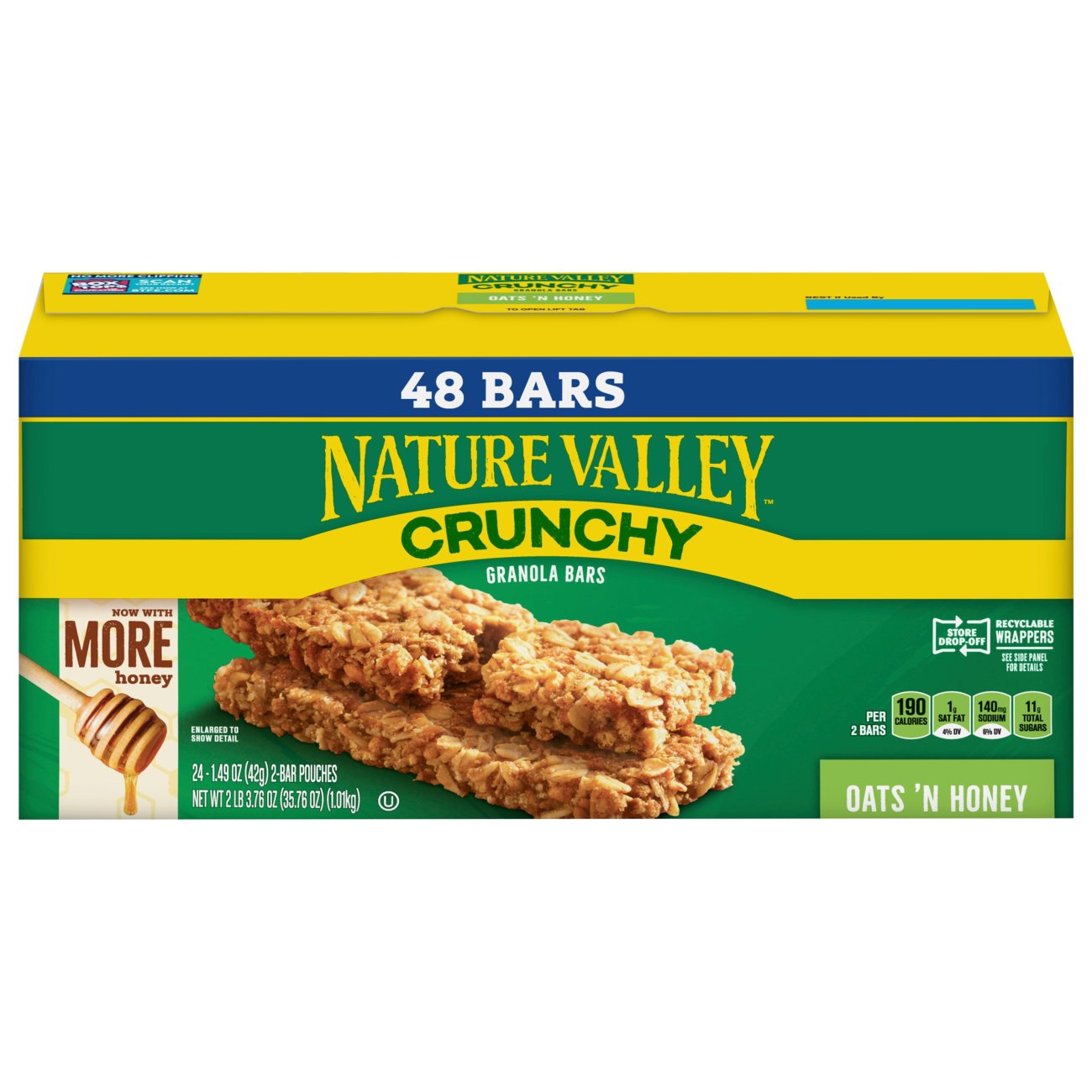 Nature Valley Crunchy Oats 'n Honey Granola Bars - Shop Granola & Snack  Bars at H-E-B