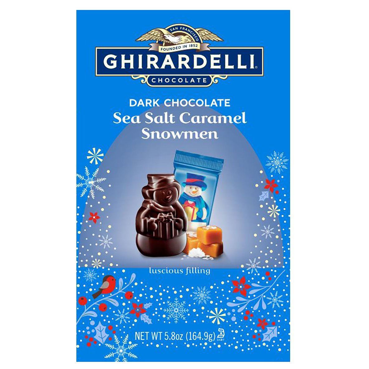 Ghirardelli Dark Chocolate Sea Salt Caramel Holiday Snowmen Shop Candy At H E B 0060