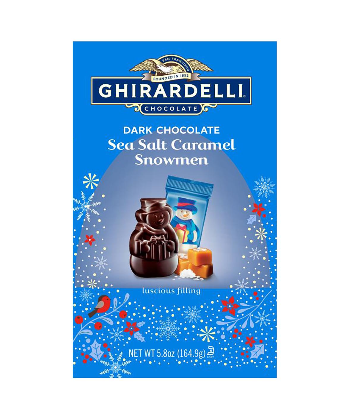Ghirardelli Dark Chocolate Sea Salt Caramel Holiday Snowmen; image 1 of 5
