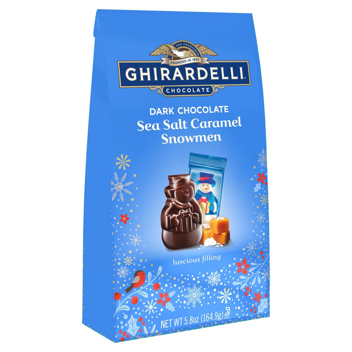 Ghirardelli Dark Chocolate Sea Salt Caramel Holiday Snowmen; image 4 of 5