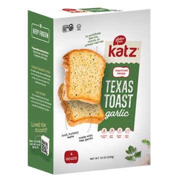 Katz Gluten Free Garlic Texas Toast, 7.8 oz