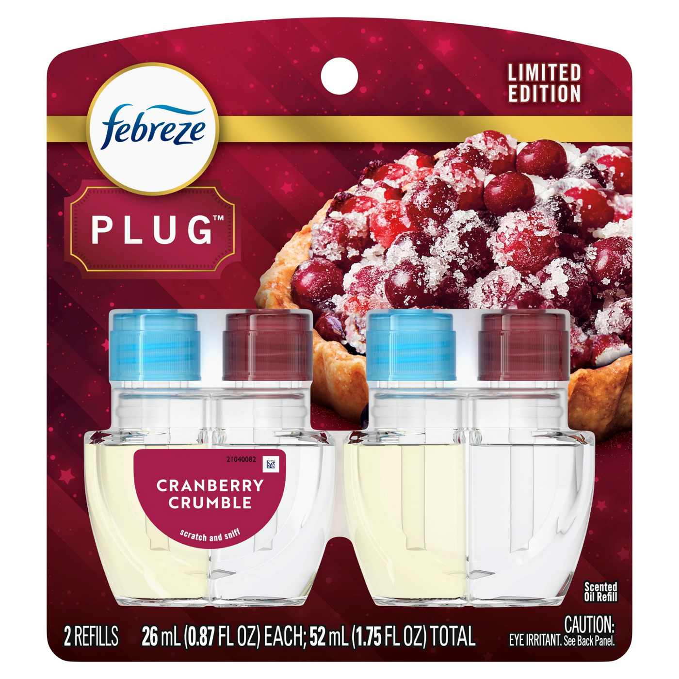 Febreze Odor-Fighting Fade Defy PLUG Air Freshener Oil Refill - Cranberry Crumble; image 2 of 10