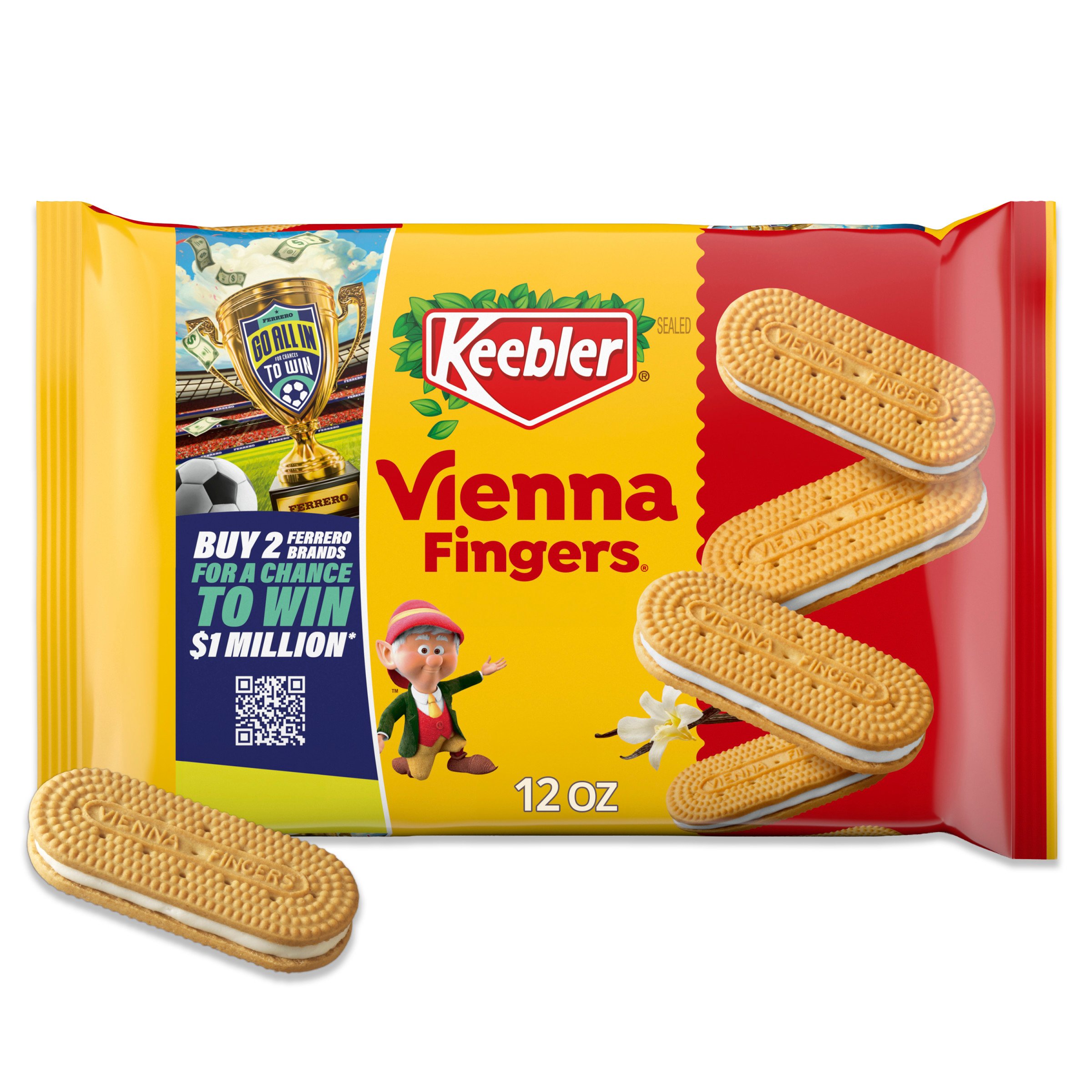 Keebler Vienna Fingers, Sandwich Cookies with Crème Filling, 12 oz