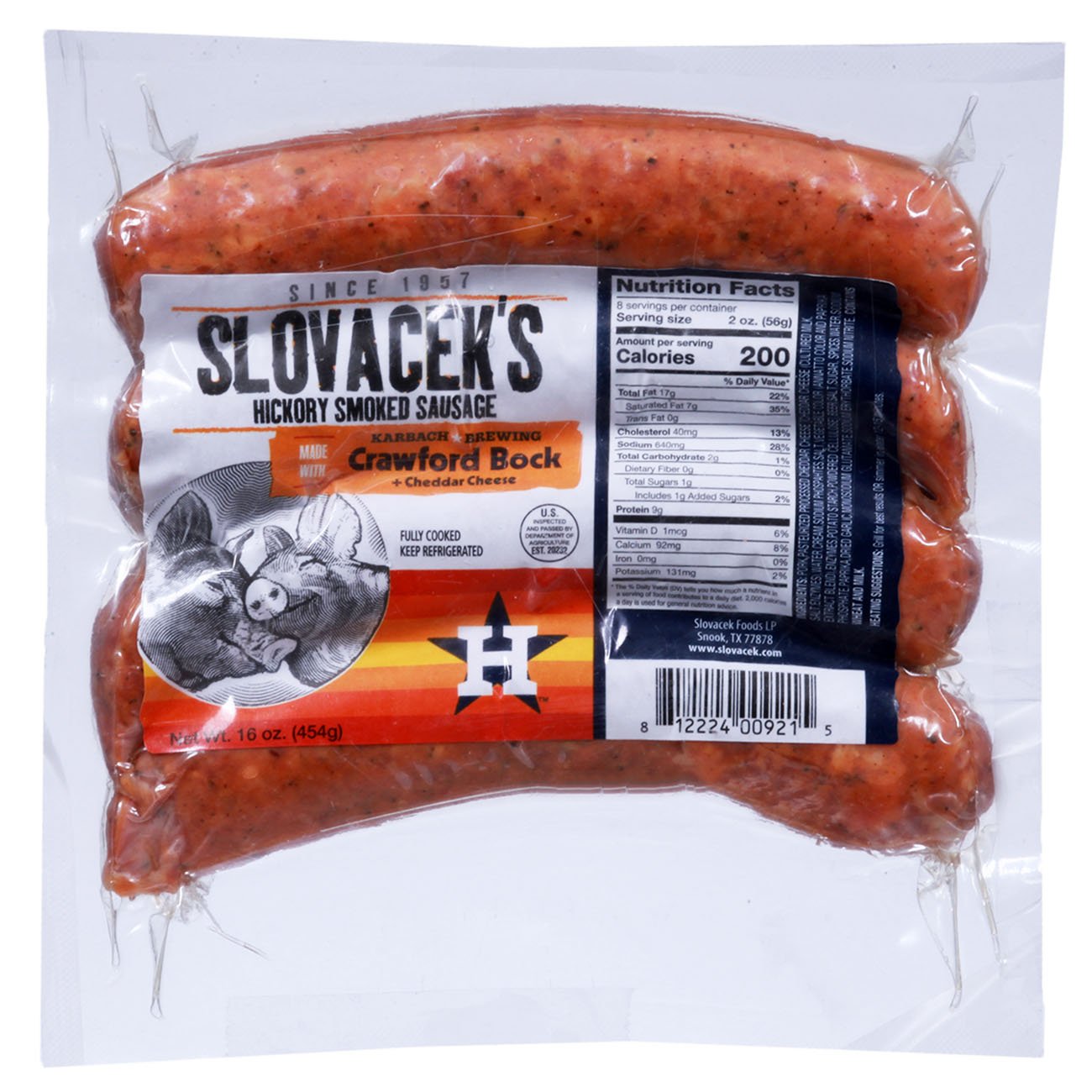 SLOVACEK'S Smoked Sausage Links - Karbach Brewing Crawford Bock ...