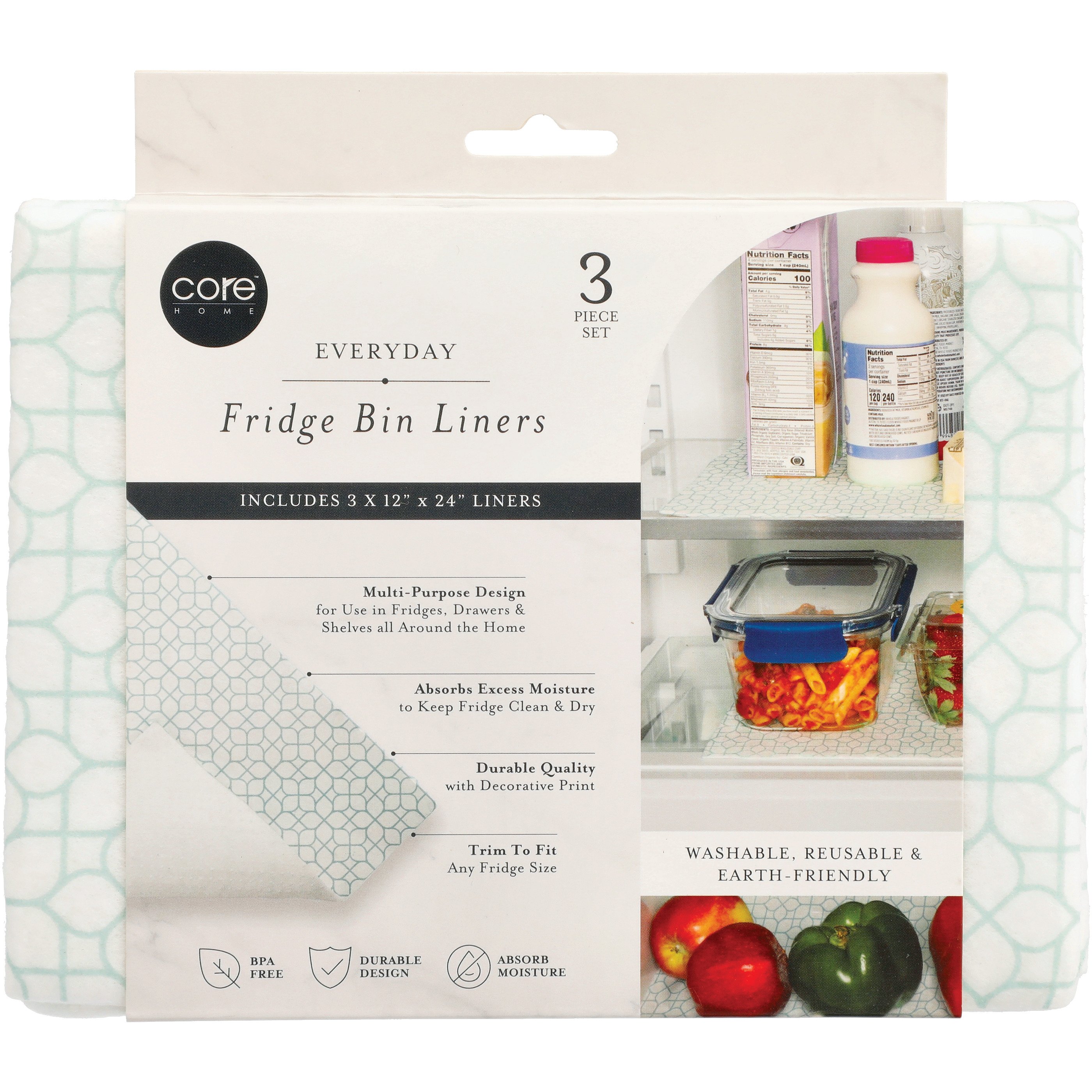 Core Home 3 Everyday Fridge Bin Liners Shop Sink & kitchen organizers at HEB