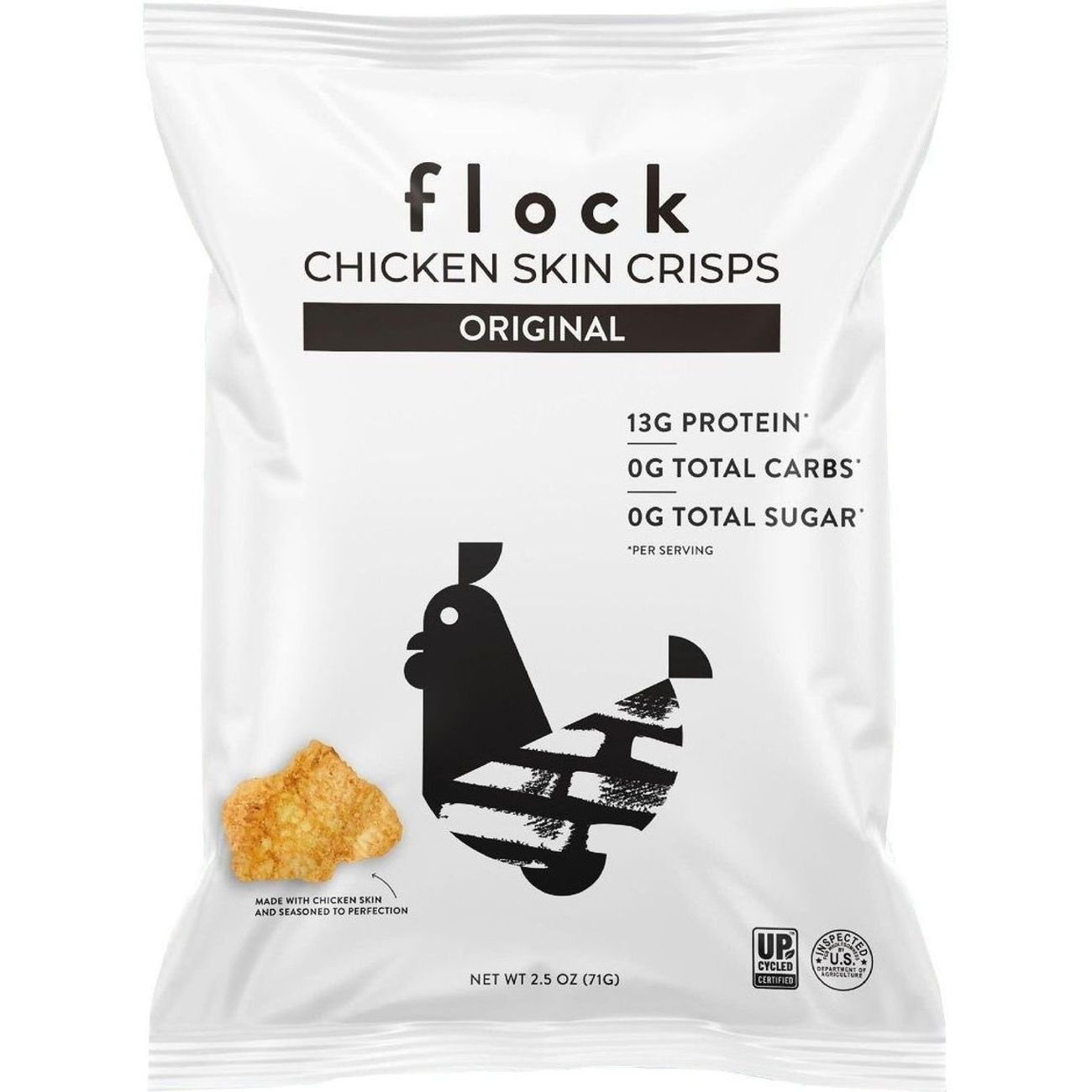 Flock Chicken Skin Crisps Original Flavor, 2.5 oz