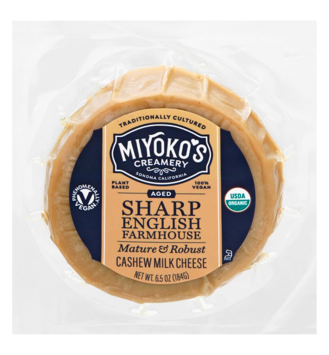 Miyoko's Creamery Sharp English Farmhouse Cashew Milk Cheese; image 1 of 2