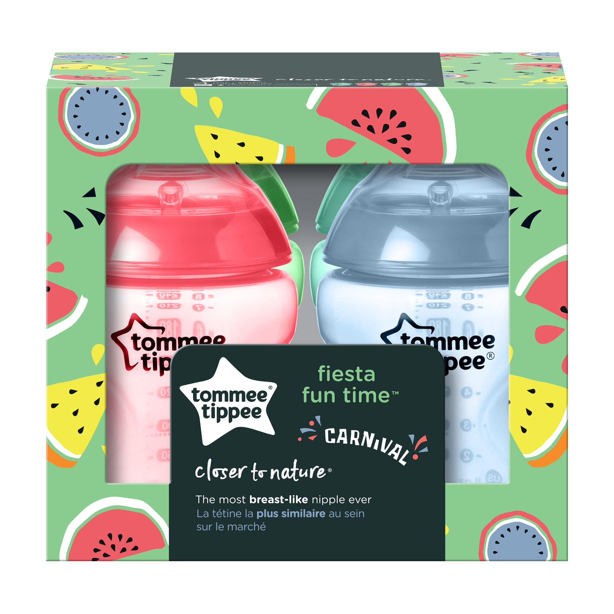 Pack de 6 Biberones Tommee Tippee Closer to Nature 260 ml Fiesta