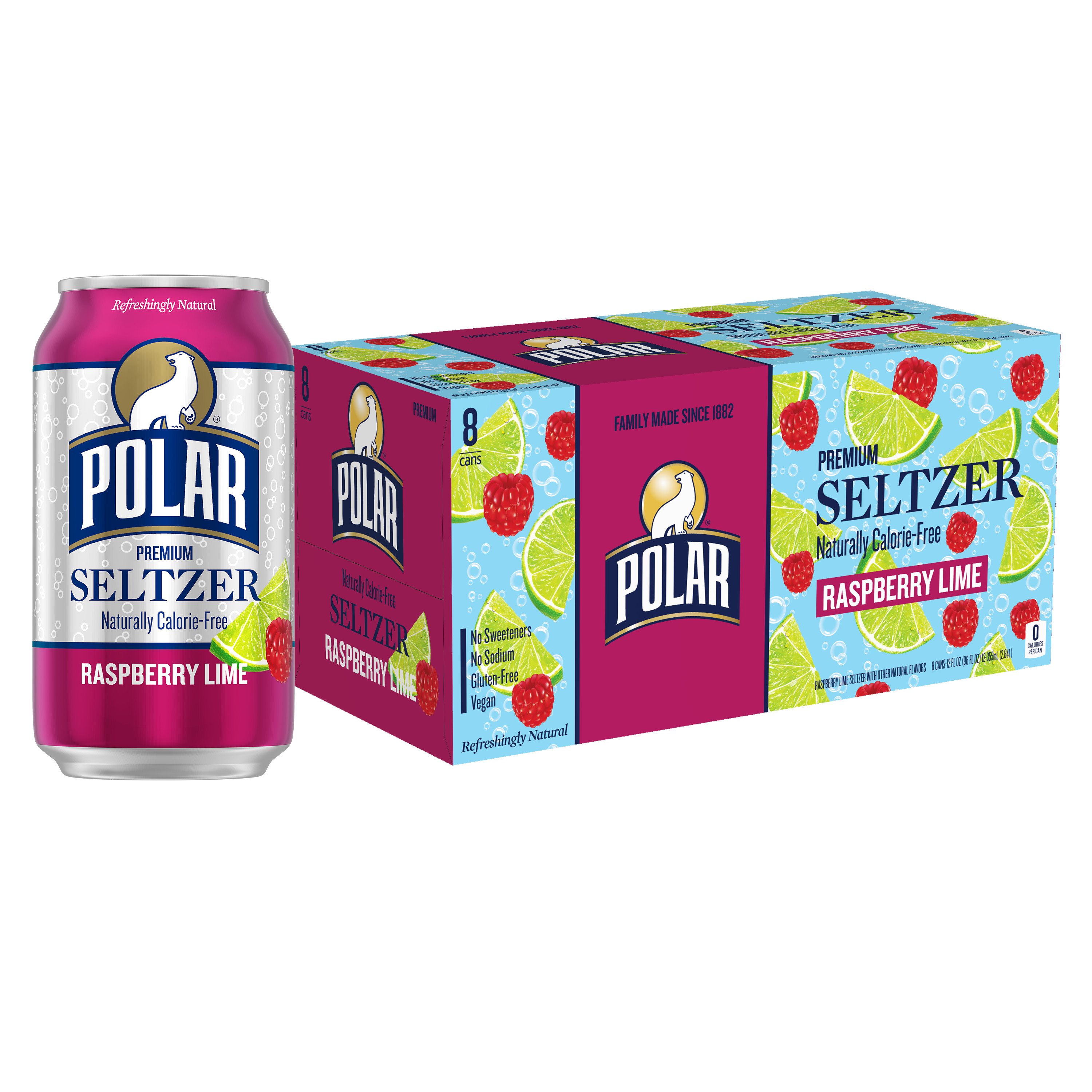 Polar Seltzer Water Raspberry Lime 12 oz Cans Shop Water at HEB
