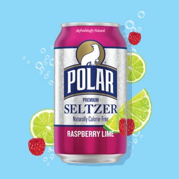 Polar Seltzer Water Raspberry Lime 8 pk Cans