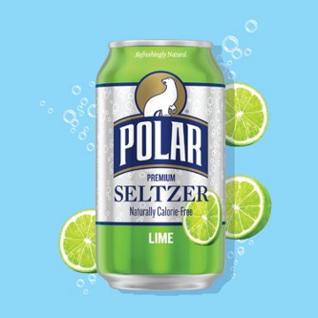 Polar Seltzer Water Lime 8 pk Cans