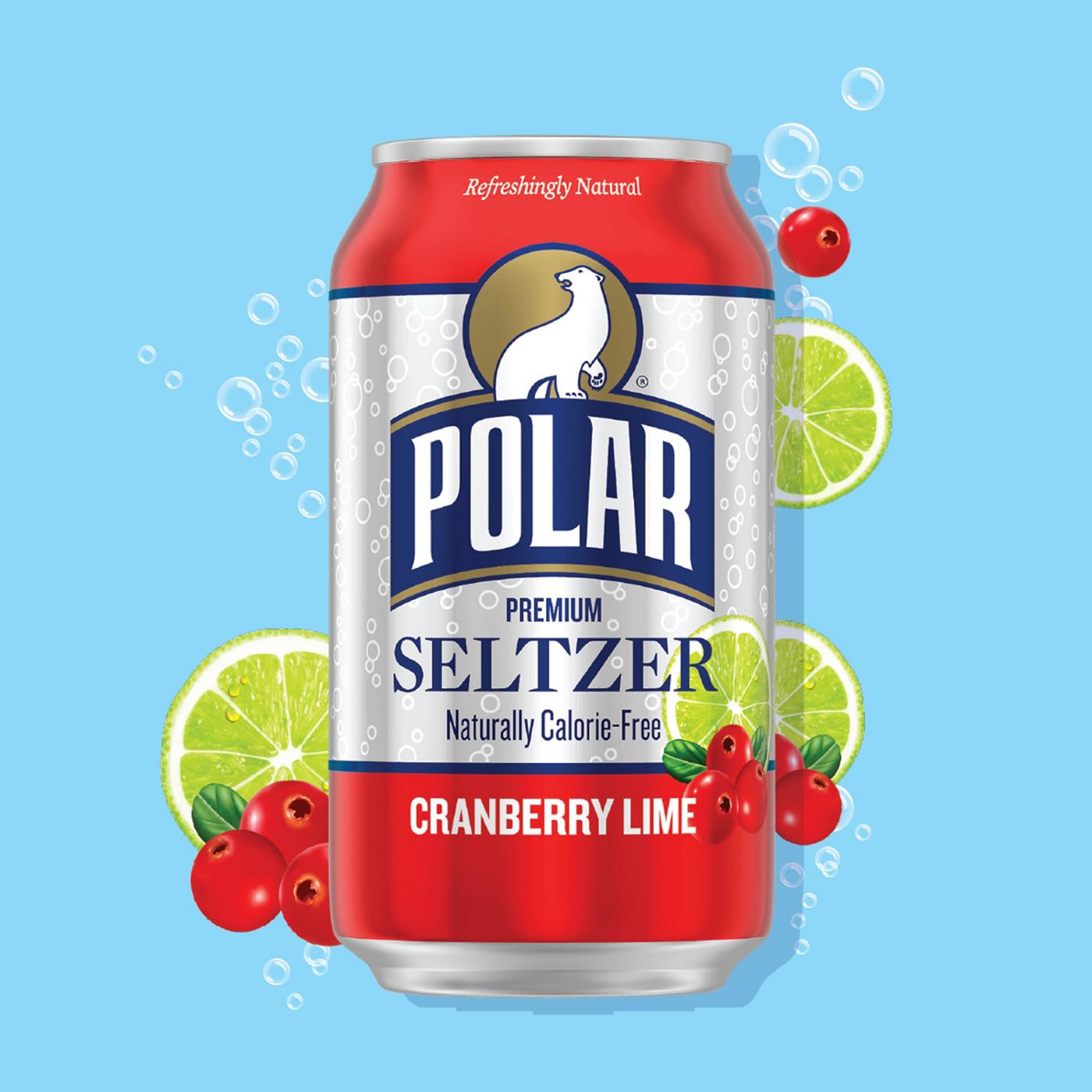 Polar Seltzer Water Cranberry Lime 8 pk Cans; image 2 of 5