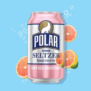 Polar Seltzer Water Ruby Red Grapefruit 8 pk Cans