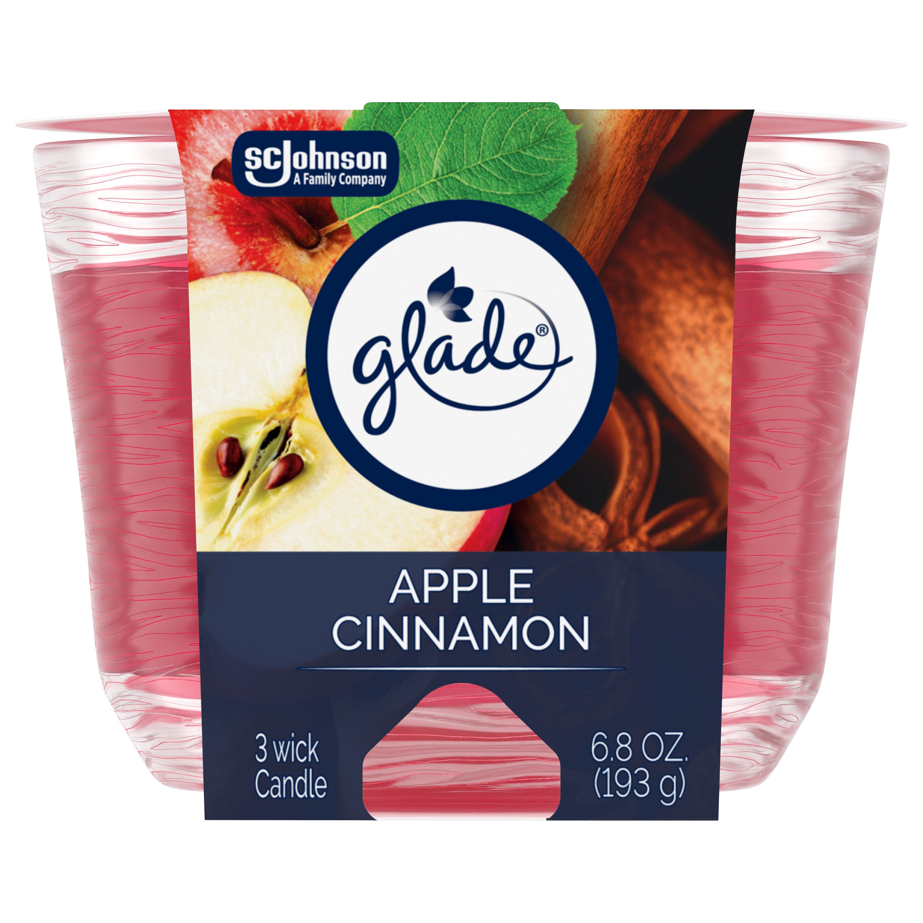 Glade Apple Cinnamon 3 Wick Candle, 6.8 oz