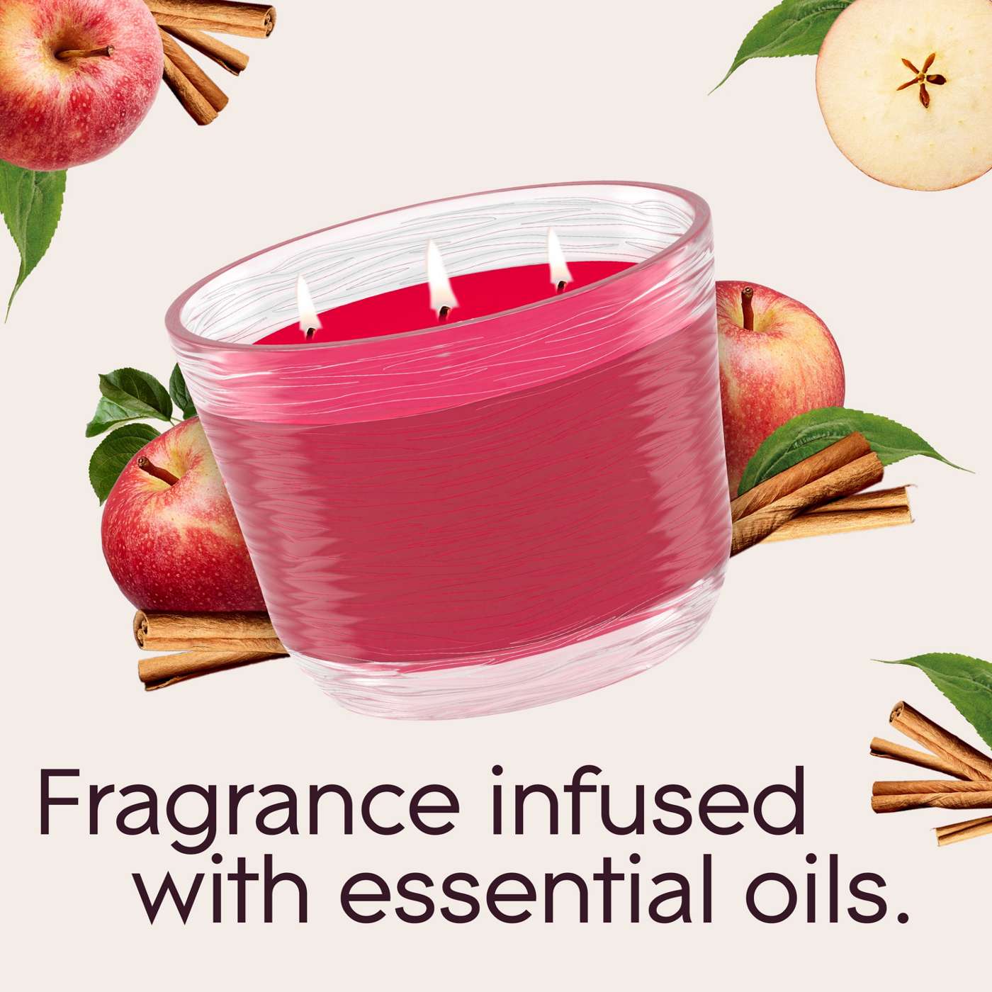 Glade Apple Cinnamon 3 Wick Candle; image 3 of 11