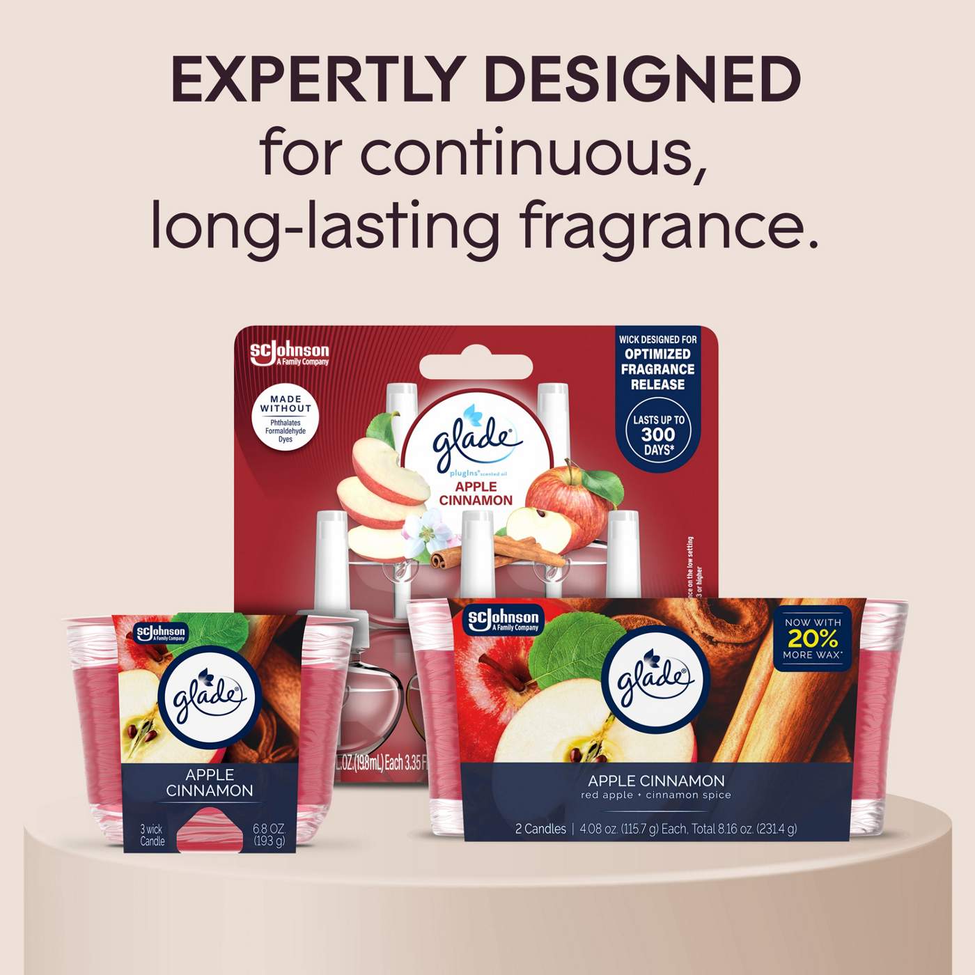 Glade Apple Cinnamon 3 Wick Candle; image 7 of 11