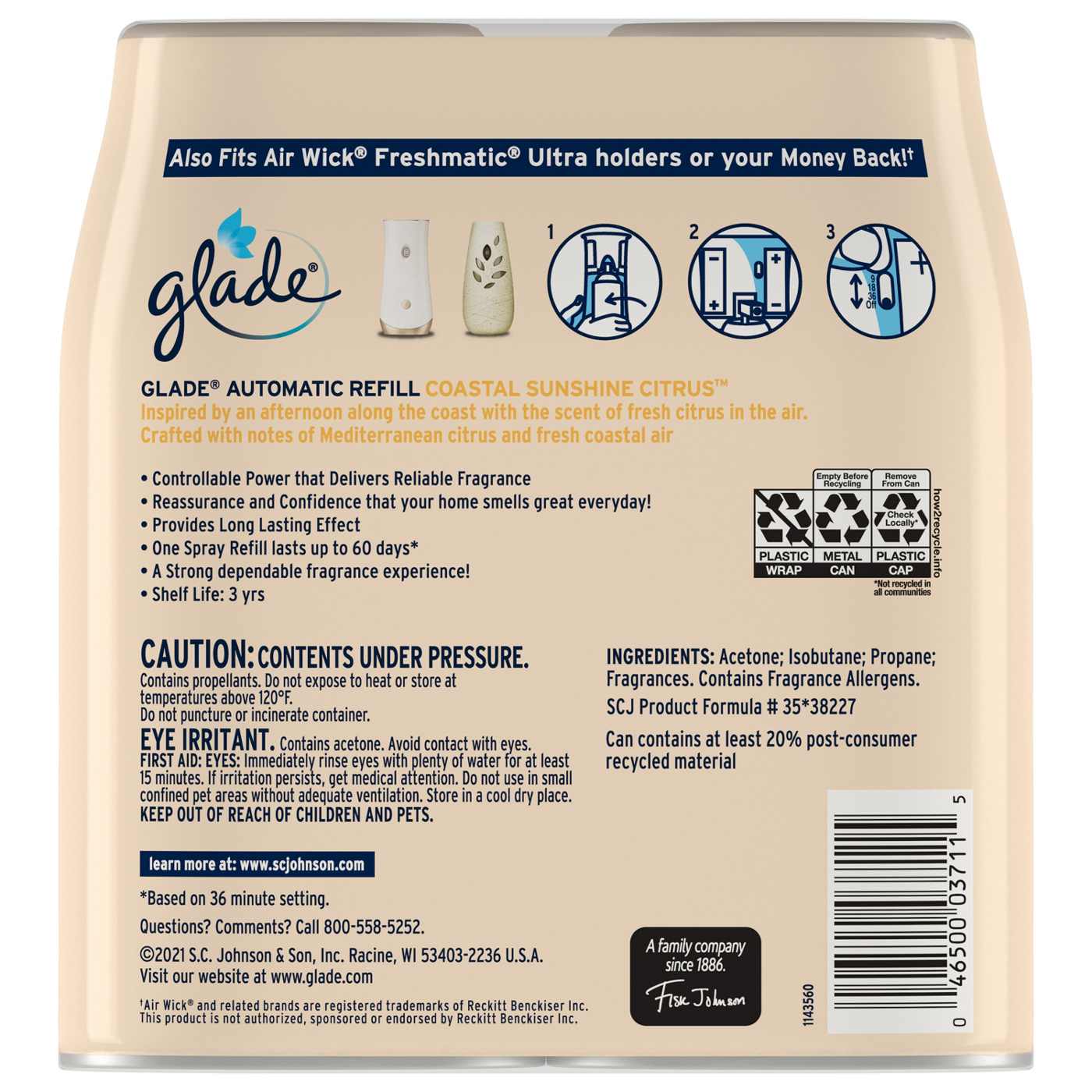 Glade Automatic Spray Refill, Value Pack - Coastal Sunshine Citrus; image 2 of 3