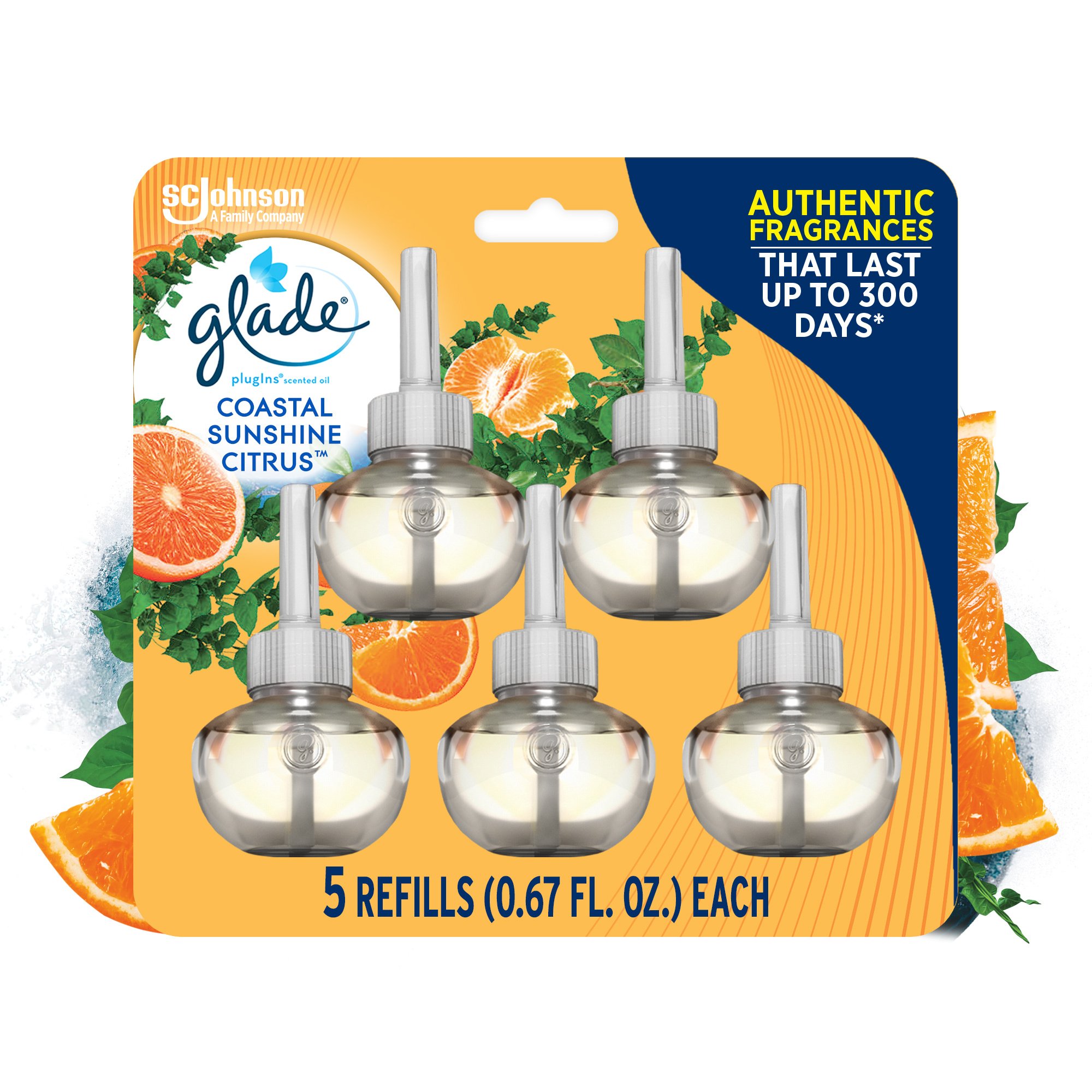 Glade PlugIns Scented Oil Air Freshener Refills Coastal Sunshine