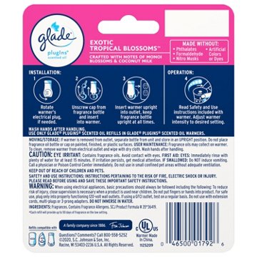 Glade PlugIns Warmer & Scented Oil Refill - Exotic Tropical Blossom