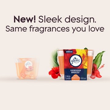 Glade Hawaiian Breeze 3 Wick Candle, 6.8 oz