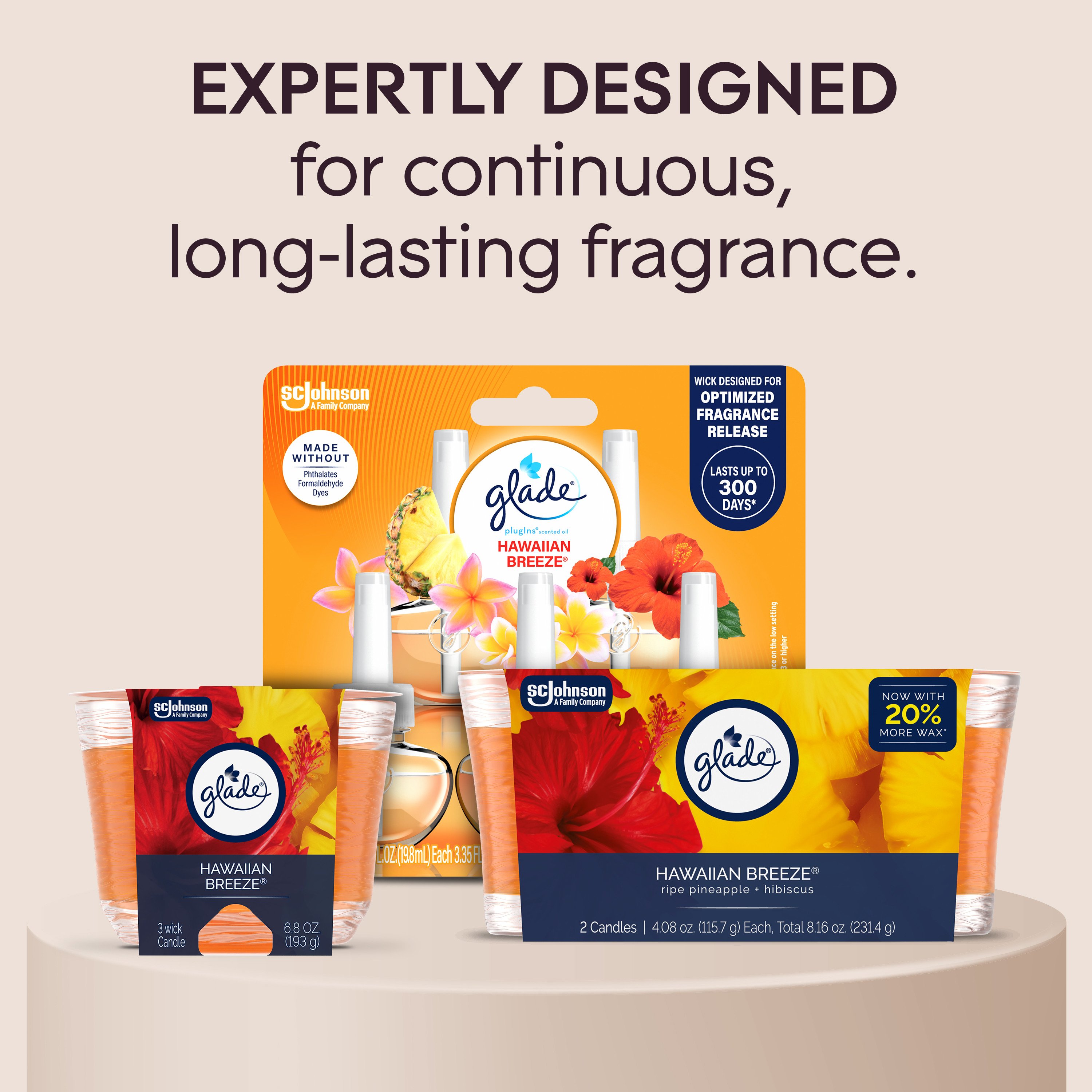 glade キャンドル ハワイアンブリーズ 3個セット Amazon.com: Glade Hawaiian Breeze 3-Wick Air Freshener