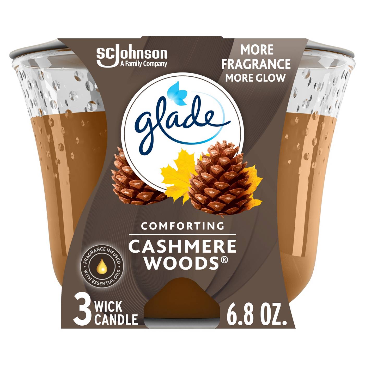 Glade Cashmere Woods 3 Wick Candle; image 1 of 2