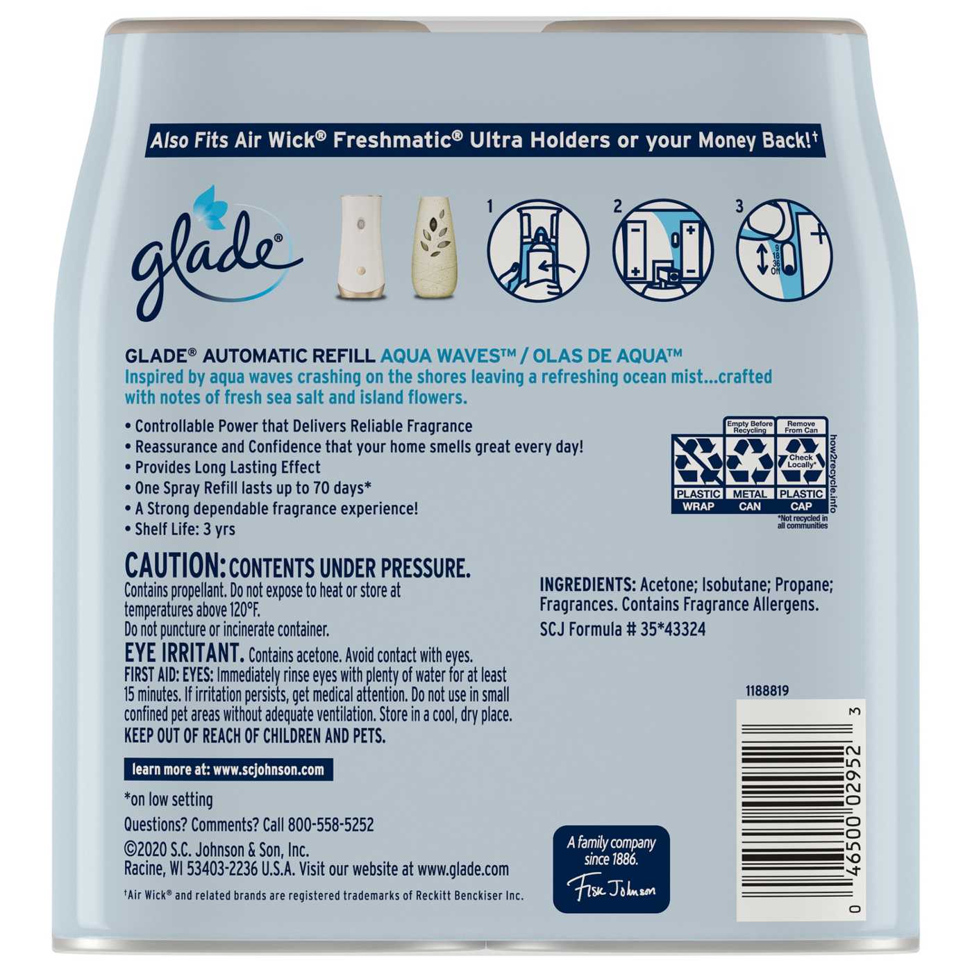 Glade Automatic Spray Refill, Air Freshener, Aqua Waves; image 7 of 10