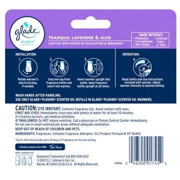 Glade PlugIns Scented Oil Air Freshener Refills - Tranquil Lavender & Aloe