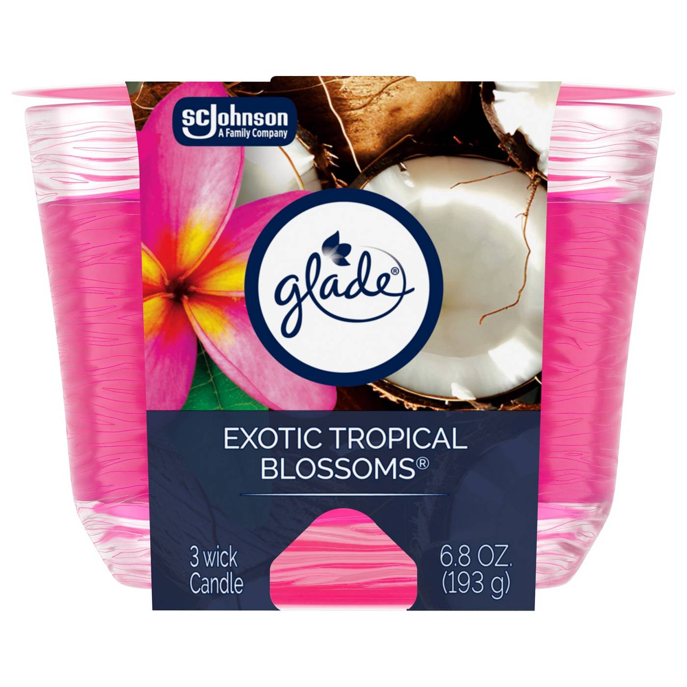 Glade Exotic Tropical Blossoms 3 Wick Candle; image 1 of 11