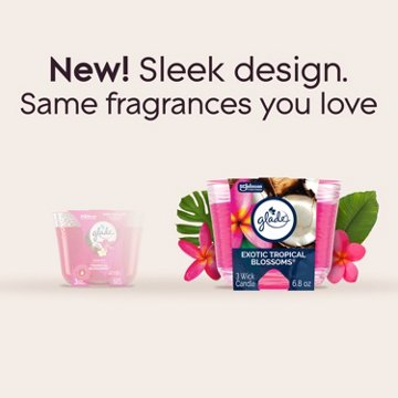 Glade Exotic Tropical Blossoms 3 Wick Candle, 6.8 oz