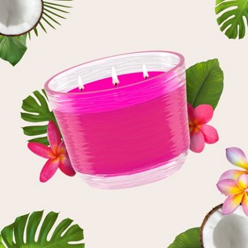 Glade Exotic Tropical Blossoms 3 Wick Candle, 6.8 oz