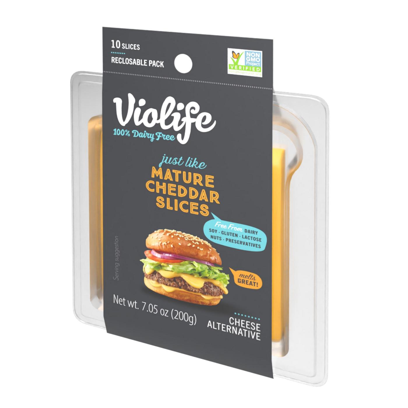 Violife Just Like Mature Cheddar Slices Dairy Free Cheese Alternative; image 2 of 4