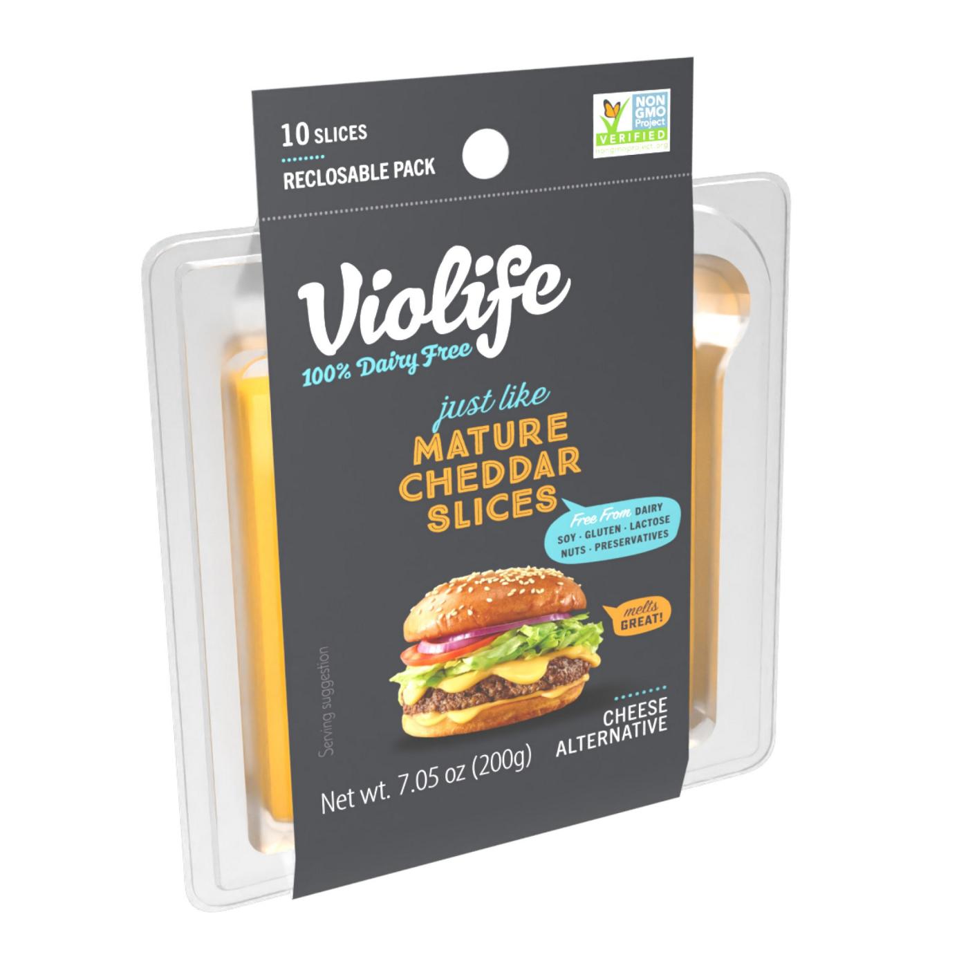 Violife Just Like Mature Cheddar Slices Dairy-Free Cheese Alternative; image 3 of 4