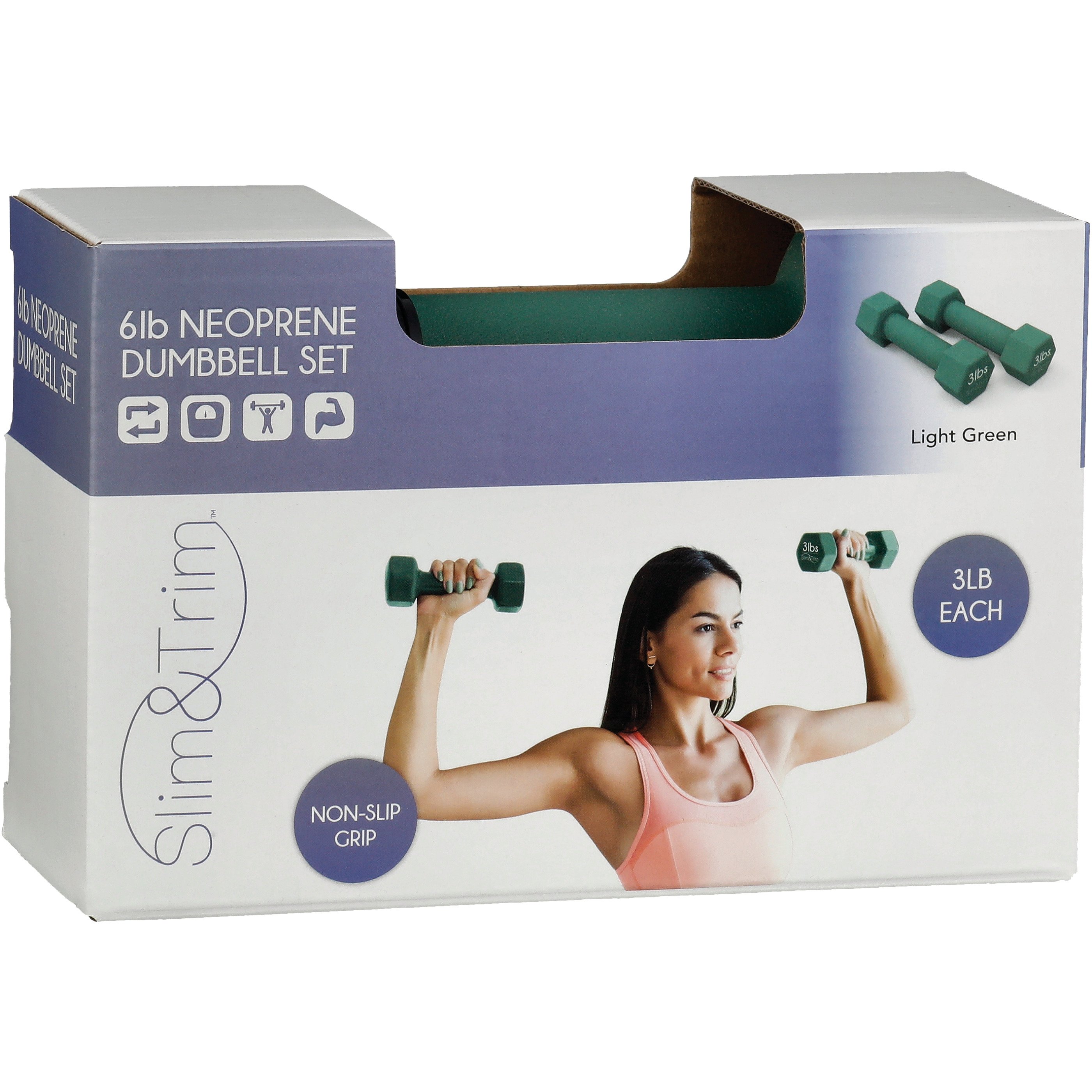 Slim & Trim 2 Neoprene Dumbbells Light Green Shop Fitness