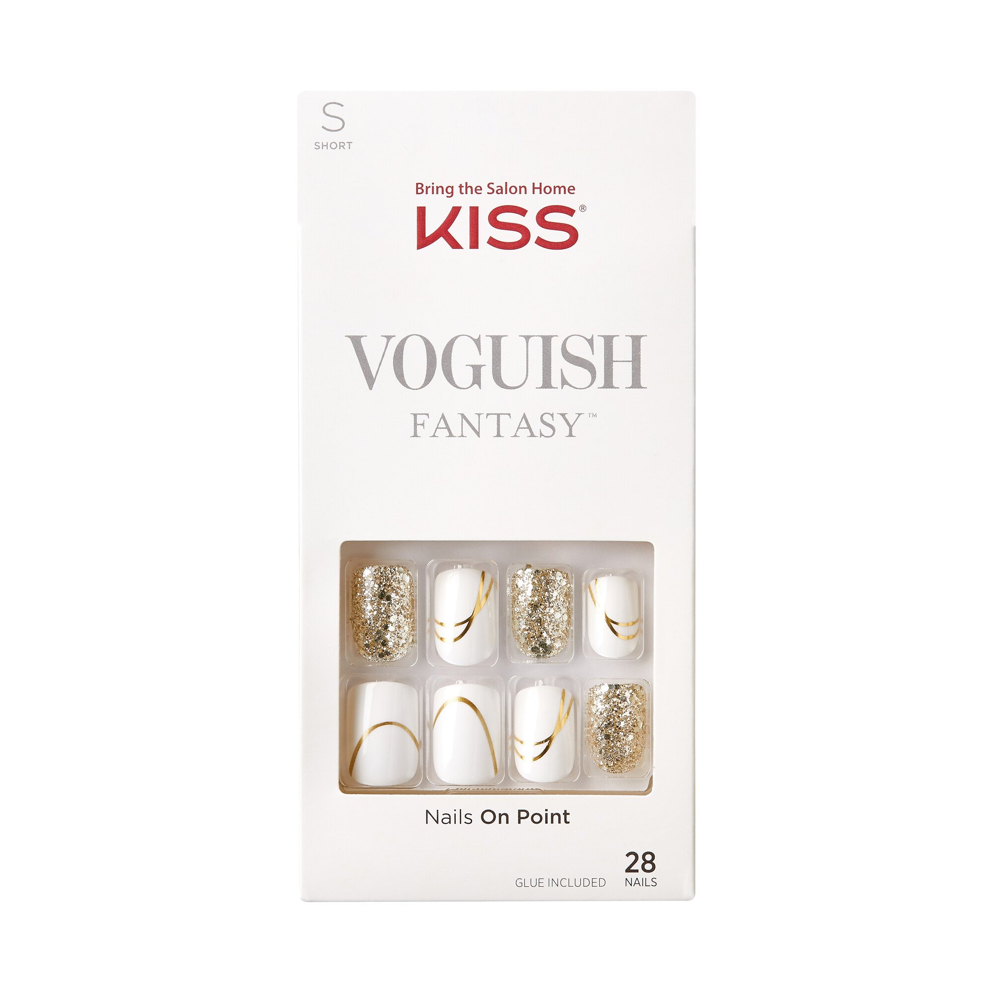 KISS Voguish Fantasy Short PressOn Nails Glam and Glow Shop Nail